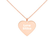 Love Sitka Engraved Silver Heart Necklace